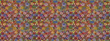 Raster - stok. Kahverengi ve kırmızı çiçekli kusursuz desen, suluboya çiçek deseni, şirin çiçek, duvar kağıdı, kart veya kumaş için fayanslı.