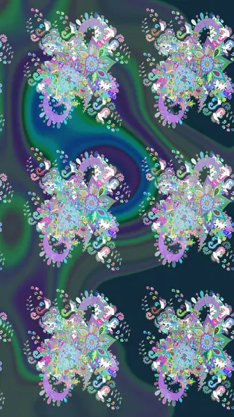 Gömlek, arka plan modelini çiz. Tropik çiçekler. Mavi renkte çiçekler.