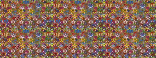 Raster - stok. Kahverengi ve kırmızı çiçekli kusursuz desen, suluboya çiçek deseni, şirin çiçek, duvar kağıdı, kart veya kumaş için fayanslı.