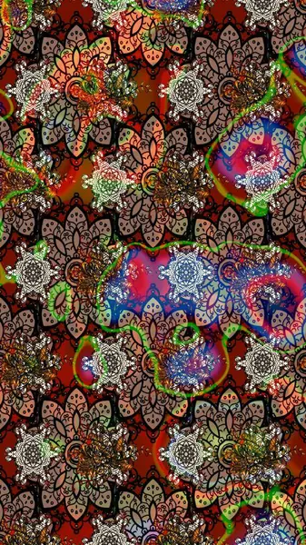 Raster illüstrasyonu. Suluboya, elle çizilmiş. Kahverengi yapraklı yabani çiçekler. Taslak arkaplan deseni.