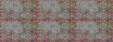 Kusursuz çiçek deseni. Güzel kumaş deseni. Asya tekstil tarzında. Renkli Bahar Temalı Kusursuz Arkaplan. Raster illüstrasyonu. Düz Çiçek Elementleri Tasarımı.