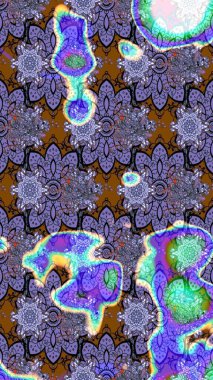 Raster illüstrasyonu. Yumuşak, mor renkte bahar çiçekleri. Yaprak ve çiçeklerin suluboya resmi, menekşe renkleri üzerine çizim şekli.