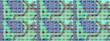 Şirin çiçek elementleri. Mavi ve yeşil renkli çiçekler. Robot resim. Raster illüstrasyonu.