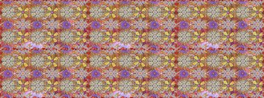 Çiçekli karalama şeklinde Raster çiçek deseni. Tarafsız ve kahverengi renklerde bahar çiçekleri. Raster illüstrasyonu.