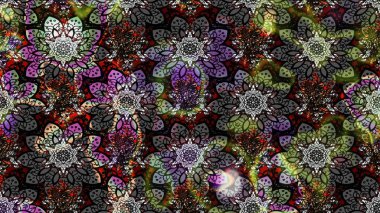 Çiçek deseni. Flower eskiz arka planı. Şatafatlı bahar bahçesi dokusu. Raster illüstrasyonu.