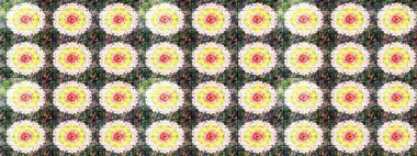 Küçük çiçekteki sevimli çiçek deseni. Tarafsız ve sarı renkte çiçekler.