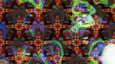 Çiçek deseni. Raster güzel kumaş deseni çiziyor. Renkli Bahar Teması eskiz kalıbı. Düz Çiçek Elementleri Tasarımı.