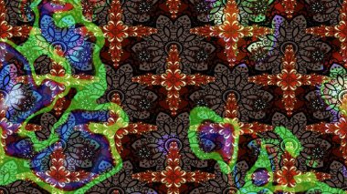 Raster illüstrasyonundaki çiçek desenli çizim. Kahverengi renkli çiçekler. Renkli Bahar Teması eskiz kalıbı. Düz Çiçek Elementleri Tasarımı.