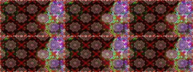 Tekstil, kumaş, kapaklar, duvar kağıtları, baskı, naylon, yapıştırma, örgü, dekupaj için çiçeksiz arkaplan. Millefleur 'lar. Küçük kahverengi çiçekli oldukça eski bir besin torbası deseni..