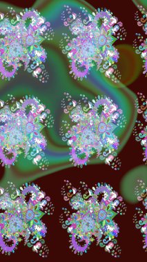 Kahverengi renkli çiçek desenli eskiz, el yapımı papatyalar, papatyalar. Tekrar eden çiçek arkaplanı, zarif kahverengi çiçek duvar kağıdı..