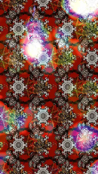 Halk tarzı. Modern çiçek arkaplanı. Parlak renkli çiçekleri ve kahverengi renkli yaprakları olan harika bir çiçek deseni. Moda baskıları için zarif bir şablon.