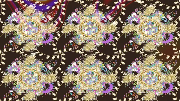 Çiçekli, yapraklı, çiçek desenli eskiz. Raster illüstrasyonu. El çizimi.