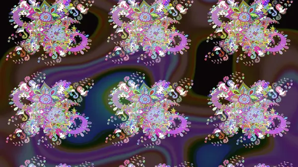 Parlak renkli çiçekleri ve kahverengi renkli yaprakları olan harika bir çiçek deseni. Halk tarzı. Moda baskıları için zarif bir şablon. Modern çiçek arkaplanı.