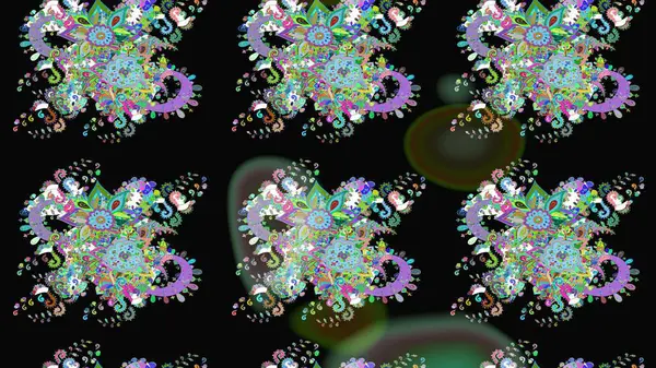 Renkli grunge, soyut arkaplanı kolosiyah çiçeklerle süslüyor. Parmak izi, kumaş, duvar kâğıdı, tekstil için raster dokusu. Nakış desenli çiçek deseni..