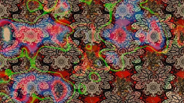 Doodle çiçekler ve dalları, otlar ve çiçekler. Elle çizilmiş. Raster resim. Güzel kumaş deseni.