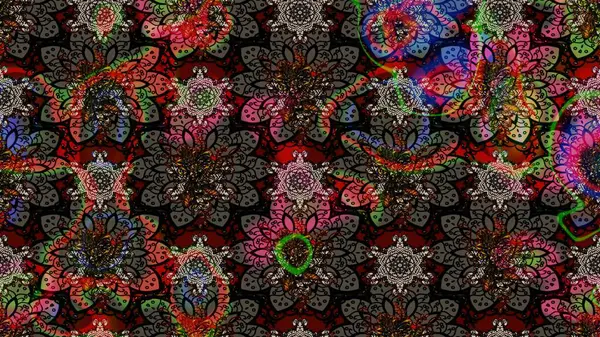 Çiçekli el çizimi çizimi deseni. Modern gelişim, siyah raster arka plan duvar kağıdı çizimi, klasik çizgiler, desenli çiçekler, çiçekli süsler..