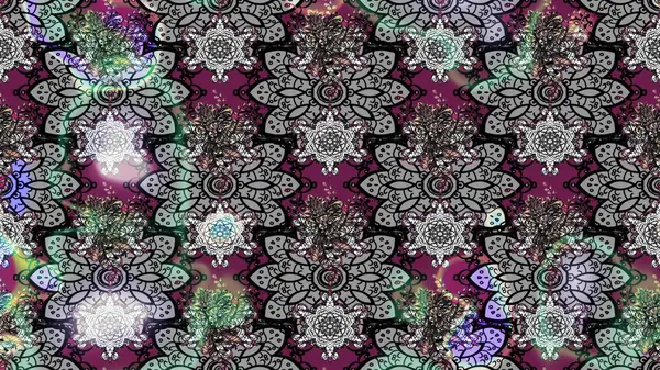 Raster illüstrasyonundaki çiçek desenli çizim. Güzel kumaş deseni. Renkli Bahar Teması eskiz kalıbı. Düz Çiçek Elementleri Tasarımı.