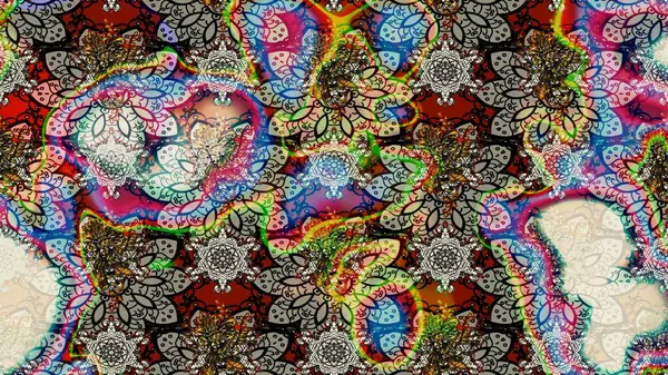 Çizim çiçek deseni duvar kâğıdı olarak kullanılabilir. Tarafsız renklerde çiçekler. Raster illüstrasyonu.