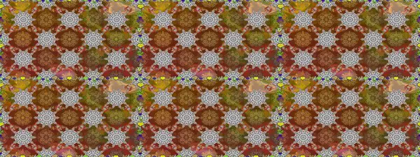 Kahverengi ve gri renkte güzel çiçekler, suluboya desenli, duvar kağıdı, kart ya da kumaş için fayanslı desenler. Raster..