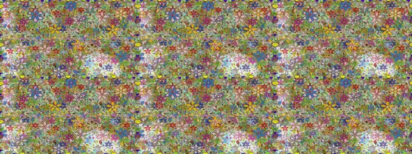 Düz Çiçek Elementleri Tasarımı. Renkli Bahar Temalı Kusursuz Arkaplan. Tarafsız renklerde çiçekler. Sevimli çiçek raster deseni.