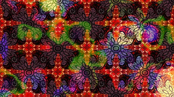 Şekil verilmiş çiçeklerle eskiz deseni. Süslü zentangle çizim dokusu, soyut çiçeklerle süslenmiş. Çiçek deseni duvar kağıdı, şablon dolguları ve web sayfası arkaplanı için kullanılabilir.