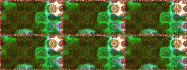 Vadinin yeşil renkli çiçekleri. Raster dikişsiz çiçek deseni.