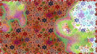 Çiçekli bahar çiçekleri. Küçük çiçekte güzel bir desen. Küçük renkli çiçekler. Moda baskıları için zarif bir şablon. Motley illüstrasyonu. Kusursuz..