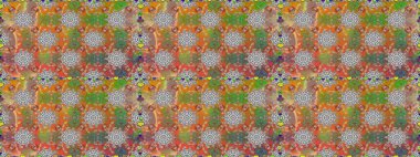 Gri renkli çiçekler. Renkli Bahar Temalı Kusursuz Arkaplan. Asya tekstil tarzında. Düz Çiçek Elementleri Tasarımı. Raster illüstrasyonu. Kusursuz çiçek deseni.