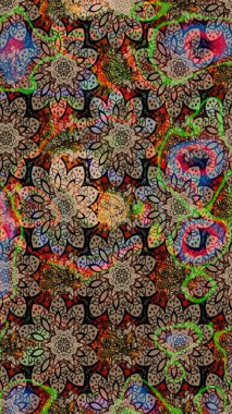 Raster illüstrasyonu. Bej renklerde bahar çiçekleri. Yaprak ve çiçeklerin suluboya resmi, bej renkler üzerine eskiz deseni.