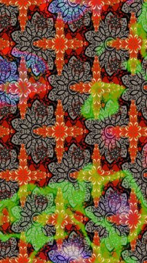 Kumaş, duvar kağıdı ve kağıt üzerine baskı yapmak için gelişen arka plan. Raster illüstrasyonu. Moda arka planında parlak buketler. Eski usul küçük çiçekli şirin bir eskiz deseni..