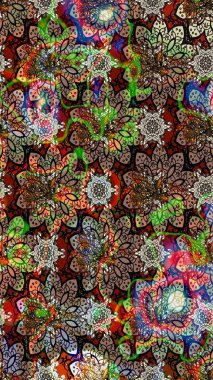 Motley illüstrasyonu. Kahverengi çiçekli bahar çiçekleri. Küçük çiçekte güzel bir desen. Moda baskıları için zarif bir şablon. Küçük renkli çiçekler..