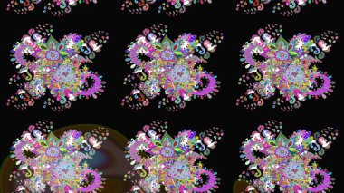 Renkli Yaz Temalı eskiz kalıbı. Düz Çiçek Elementleri Tasarımı. Modaya uygun kumaş deseni. Sevimli çiçek raster deseni.