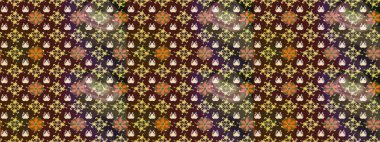 Egzotik çiçekler, kahverengi ve mor renkler üzerine botanik, parlak klasik doğa. Klasik tropikal doğal elementlerin suluboya seti. Raster illüstrasyonu.