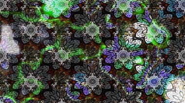 Raster düz çiçek çizim deseni. Hediye ambalaj kağıdı, tebrik kartları, posterler ve pankart tasarımı. Gri renkli çiçekler.