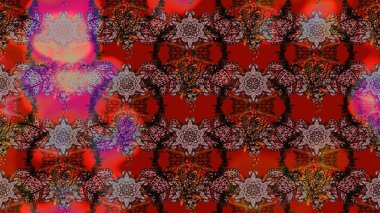 Raster düz çiçek çizim deseni. Hediye ambalaj kağıdı, tebrik kartları, posterler ve pankart tasarımı. Kahverengi renkte çiçekler.