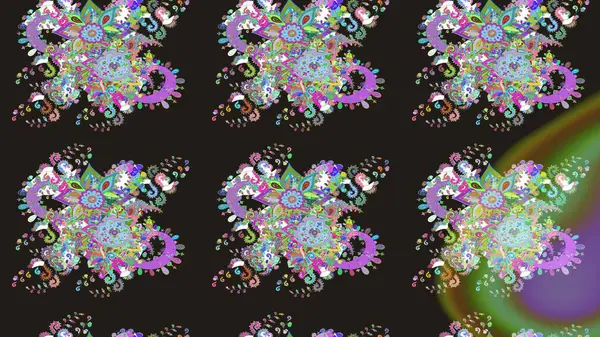 Düz Çiçek Elementleri Tasarımı. Çiçek desenli eskiz, yaz çiçekleri. Renkli Bahar Teması eskiz kalıbı. Gri renkli çiçekler.