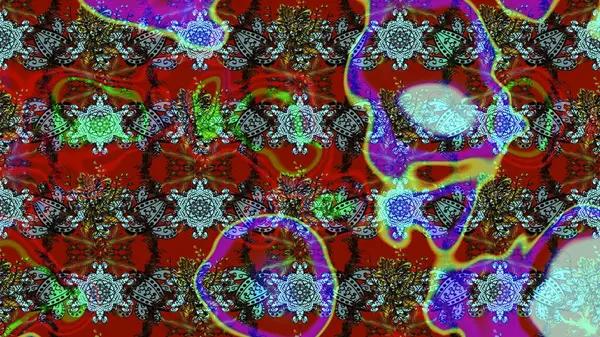 Çiçek deseni. Raster güzel kumaş deseni çiziyor. Renkli Bahar Teması eskiz kalıbı. Düz Çiçek Elementleri Tasarımı.