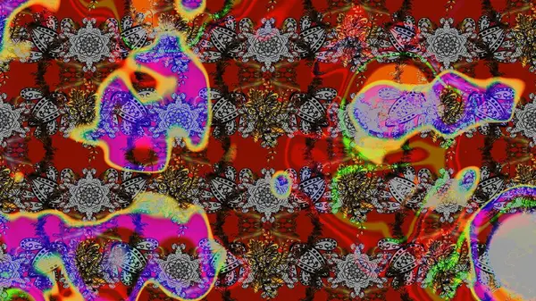 Çiçekli bahar çiçekleri. Küçük çiçekte güzel bir desen. Küçük renkli çiçekler. Moda baskıları için zarif bir şablon. Motley illüstrasyonu.