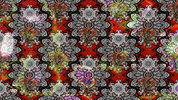 Şirin çiçekler. Çizgi çizimi kalıbı. Raster Moda kumaş deseni.