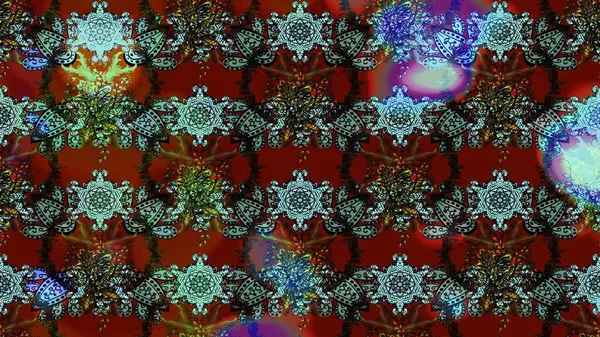 Sevimli çiçek raster deseni. Kırmızı renkte çiçekler. Renkli Yaz Temalı eskiz kalıbı. Düz Çiçek Elementleri Tasarımı.