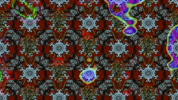 Çiçekli çiçek deseni, suluboya. Raster deseni. Küçük çiçekte güzel bir çiçek deseni..