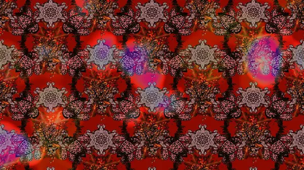 Kahverengi renkli etnik çiçeklerin olduğu zarif bir eskiz modeli. Raster Çiçek İllüstrasyon Şirin Tekstil.