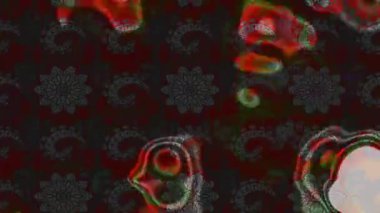 Renkli unsurlarla hareketli arka plan görüntüleri. Çiçekler. Eski model. Bayrak tarzı. Video kaydı. Şablon. Döngü. Kusursuz..