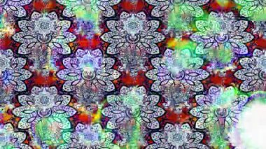 Renkli unsurlarla hareketli arka plan görüntüleri. Çiçekler. Eski model. Bayrak tarzı. Video kaydı. Şablon. Döngü. Kusursuz.. 