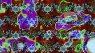 Renkli unsurlarla hareketli arka plan görüntüleri. Çiçekler. Eski model. Bayrak tarzı. Video kaydı. Şablon. Döngü. Kusursuz.. 