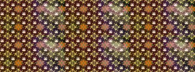 Egzotik çiçekler, kahverengi ve mor renkler üzerine botanik, parlak klasik doğa. Klasik tropikal doğal elementlerin suluboya seti. Raster illüstrasyonu.