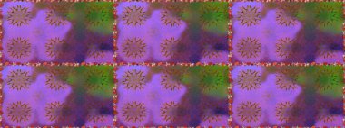 Mor ve kahverengi renkte çiçekler. Doodle tarzı. Tekstil ve kapak tasarımı için mükemmel. Renkli menekşe ve kahverengi pürüzsüz desen. El çizimi pürüzsüz sonbahar çiçekleri deseni.