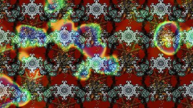 Çiçek desenli çizim. Raster illüstrasyonu. Asya tekstil tarzında. Kahverengi renkli çiçekler. Raster illüstrasyonu.