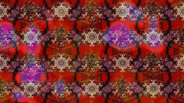 Dallı bahar çiçekleriyle desen, kahverengi renklerle çiçek siluetiyle desen. Raster deseni.