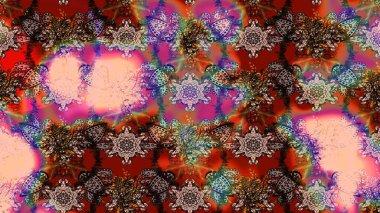 Raster illüstrasyonundaki çiçek desenli çizim. Kahverengi renkte çiçekler.